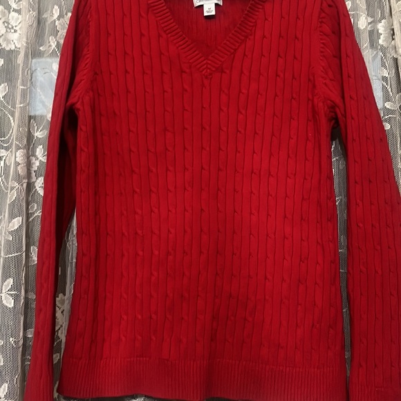 Croft and barrow size medium red beautiful sweater half sleeved - Picture 4 of 5